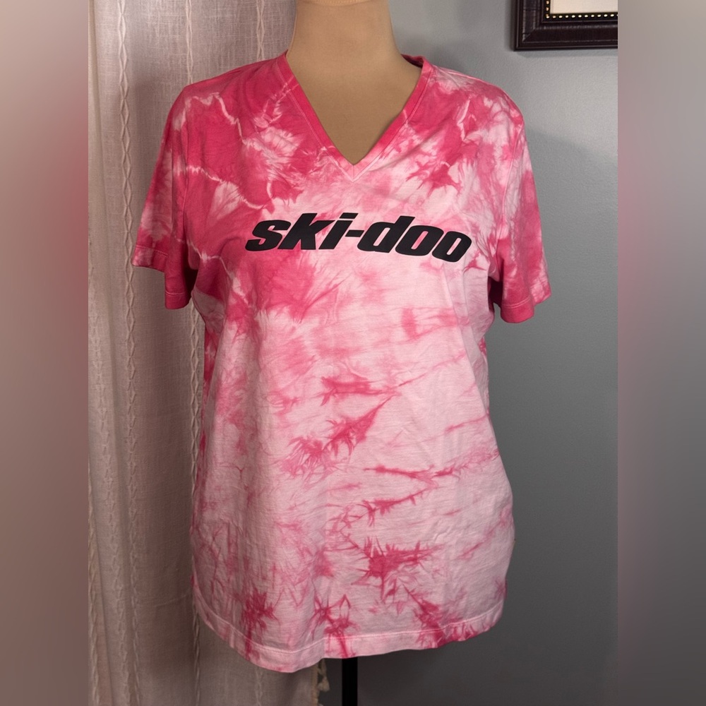 EUC UPCYCLED BRP Official Ski-Doo apparel , tie dye pink